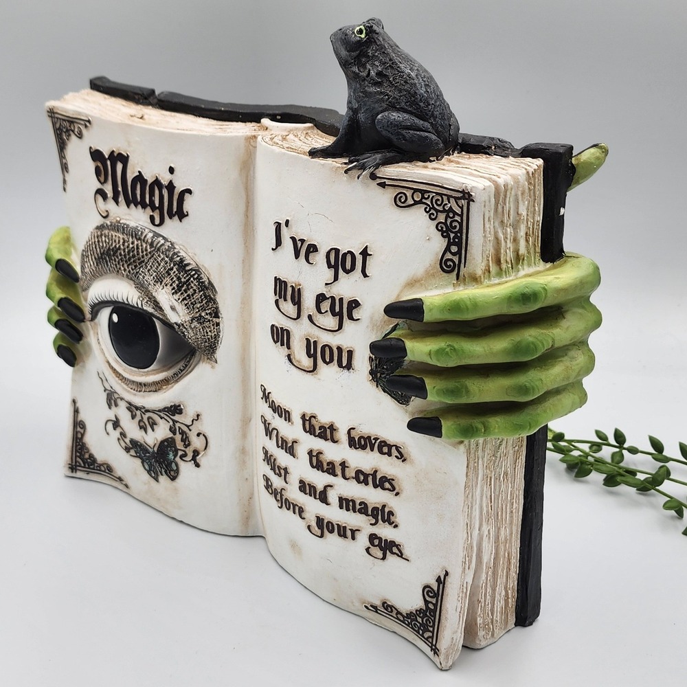 Halloween Faux Magic Book Witch Hands Prop Figurine Tabletop Decor 11.5" Resin - Picture 5 of 9